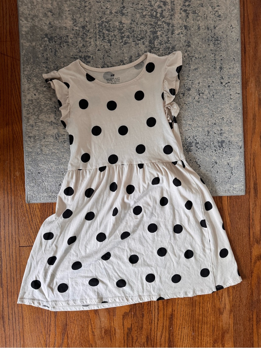 H&M White Dress with Black Polka Dots